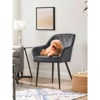 SONGMICS Sessel dunkelgrau schwarz Stoff 62,5 x 60,0 x 85,0 cm, 1 St. >> büroshop24