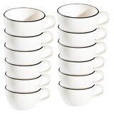 Artikelbild 1 für 12 ID Fine Cappuccinotasse Modest Black Alzar weiß 0,2 l, Artikelnummer 633828