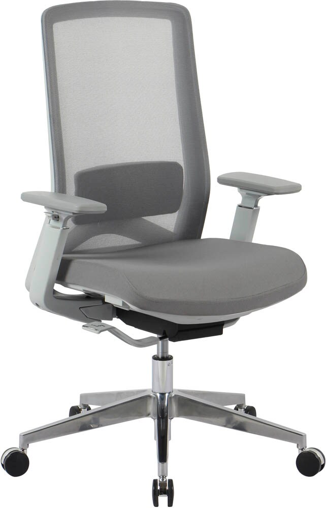 Bürostuhl, 10007 Stoff grau, Gestell silber >> büroshop24