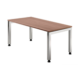 Artikelbild 1 für HAMMERBACHER Prokura höhenverstellbarer Schreibtisch nussbaum rechteckig, 4-Fuß-Gestell silber 160,0 x 80,0 cm, Artikelnummer 979799