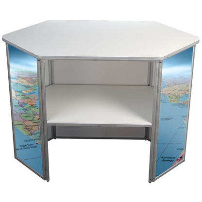 update displays Messetheke gerade, weiß 122,5 x 55,0 x 93,0 cm ...