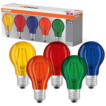 OSRAM LED-Lampen STAR DÉCOR CLASSIC A E27 2,5 W farbig, 5 St. >> büroshop24