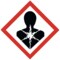 Gefahren-Piktogramm für schwerwiegende Gesundheitsgefahr gemäß GHS: Silhouette mit auffälligem Stern in der Brust vor rotem Rahmen.