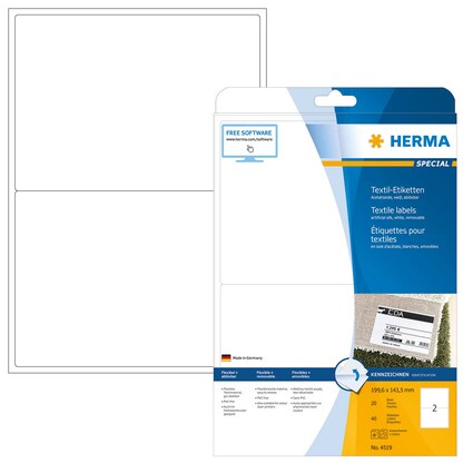 Artikelbild 20 für 40 HERMA Namensetiketten 4519 weiß 199,6 x 143,5 mm, Artikelnummer 558122