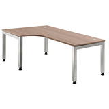 Artikelbild 1 für HAMMERBACHER Prokura höhenverstellbarer Schreibtisch nussbaum L-Form, 5-Fuß-Gestell silber 200,0 x 120,0 cm, Artikelnummer 979880