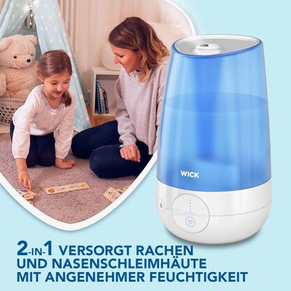 WICK WUL565E Kaltluft Ultraschall Luftbefeuchter weiß/blau 21 W ...