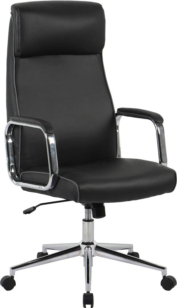 Bürostuhl, 10017 Kunstleder schwarz, Gestell silber >> büroshop24