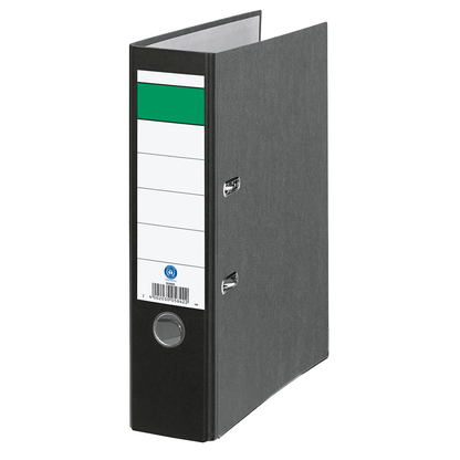 Artikelbild 1 für Grüner Balken Ordner schwarz marmoriert Karton 8,0 cm DIN A4, Artikelnummer 111583