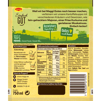 Artikelbild 3 für Maggi® traditionelle Kartoffel Cremesuppe 12x 3 Portionen, Artikelnummer 613077