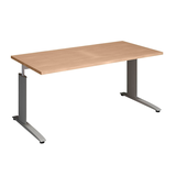 Artikelbild 1 für röhr Techno höhenverstellbarer Schreibtisch ahorn rechteckig, C-Fuß-Gestell silber 160,0 x 80,0 cm, Artikelnummer 427401