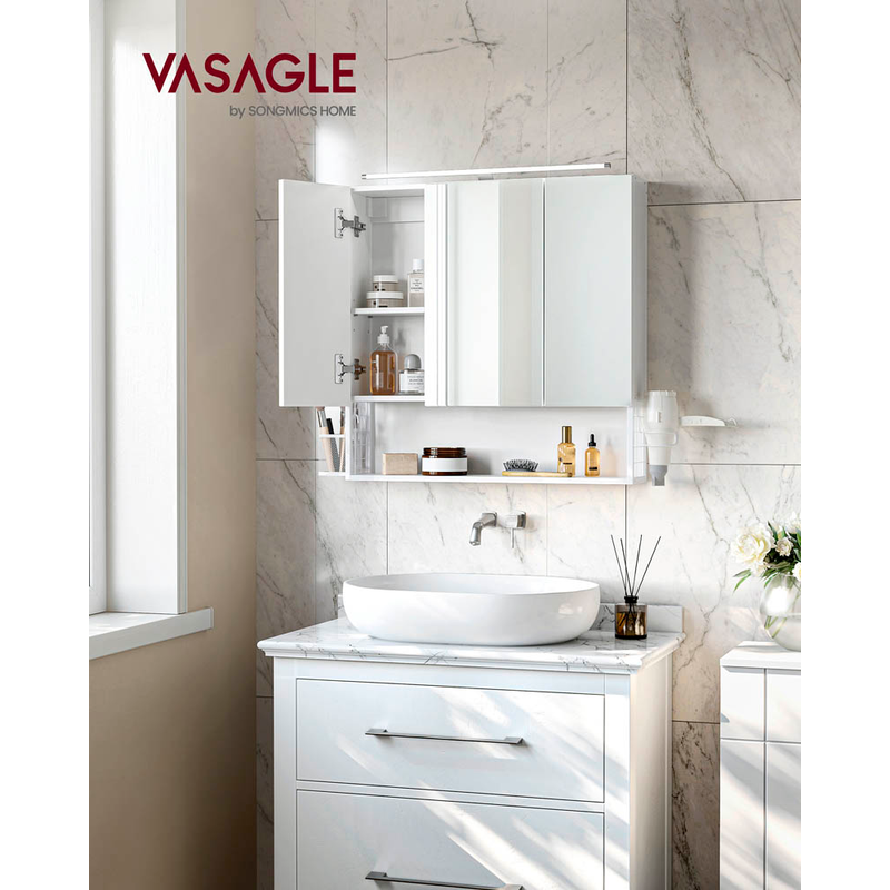 VASAGLE Spiegelschrank weiß 70,0 x 14,5 x 70,0 cm >> büroshop24