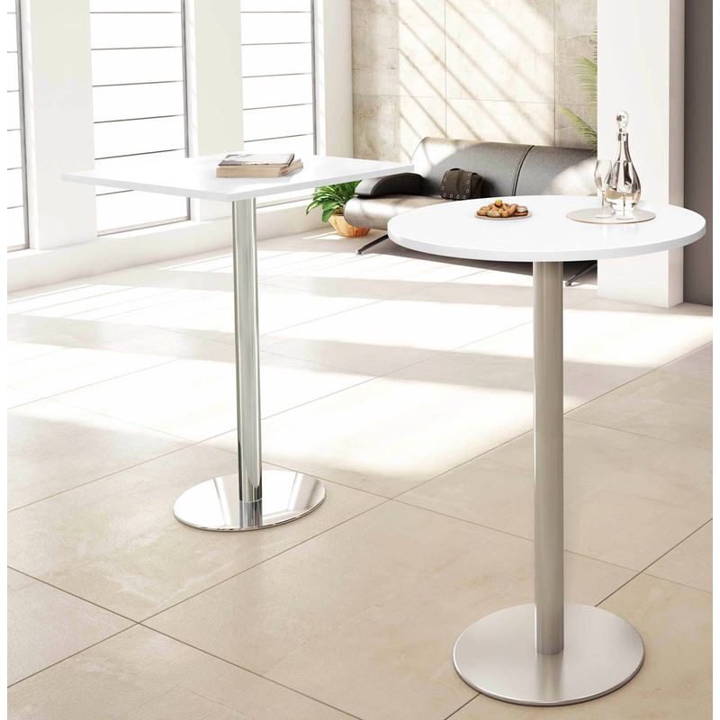 HAMMERBACHER Stehtisch quadratisch Spanplatte weiß 80,0 x 80,0 x 111,6 cm, 1 St. >> büroshop24