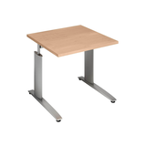Artikelbild 1 für röhr Techno höhenverstellbarer Schreibtisch ahorn quadratisch, C-Fuß-Gestell silber 80,0 x 80,0 cm, Artikelnummer 427120