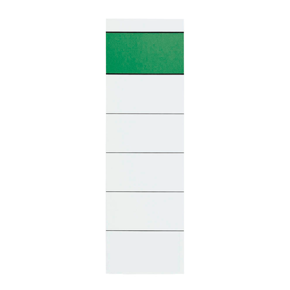 Artikelbild 1 für 10 Ordneretiketten Grüner Balken weiß für 8,0 cm Rückenbreite, Artikelnummer 368639