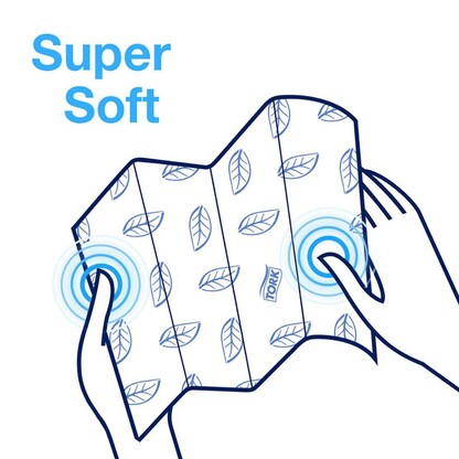 Tork Extra Weiche Zickzack-Papierhandtücher Premium 100278 – 2-lagig, Weiß, 15x200 Tücher – Besonders Saugfähig Für H3-Spender