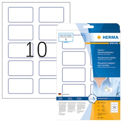 Artikelbild 19 für 200 HERMA Namensetiketten 4410 weiß 80,0 x 50,0 mm, Artikelnummer 517805