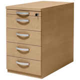 Artikelbild 1 für röhr Techno Standcontainer ahorn 5 Auszüge 43,0 x 80,0 x 72,0 - 78,0 cm, Artikelnummer 223937