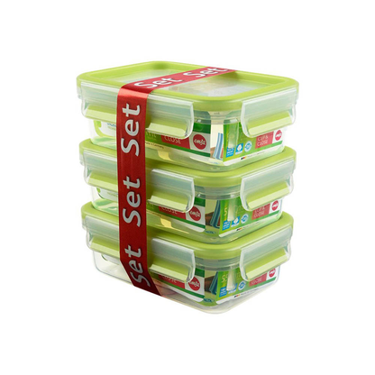 emsa Frischhaltedosen CLIP & CLOSE 5,8 cm hoch transparent 3x 0,55 l, 3 St. >> büroshop24