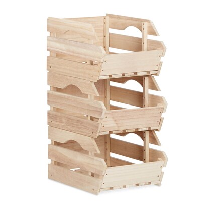 relaxdays Stapelkisten Holz braun 27,5 x 38,0 x 20,0 cm, 3 St. >> büroshop24