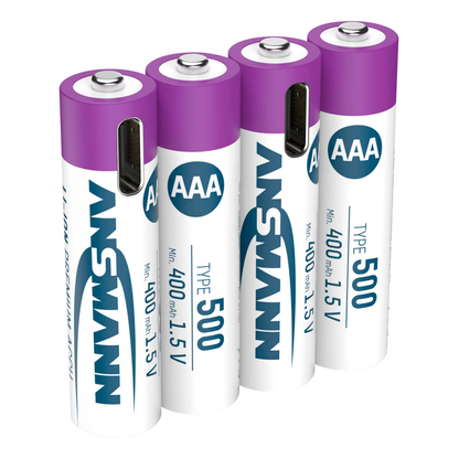 Artikelbild 24 für 4 ANSMANN USB-Akkus mit Ladekabel 500 Micro AAA 400 mAh, Artikelnummer 173939