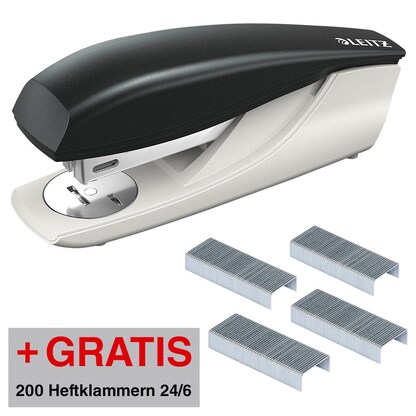 Artikelbild 1 für AKTION: LEITZ Heftgerät 5500 schwarz + GRATIS 200 Heftklammern 24/6, Artikelnummer 367987