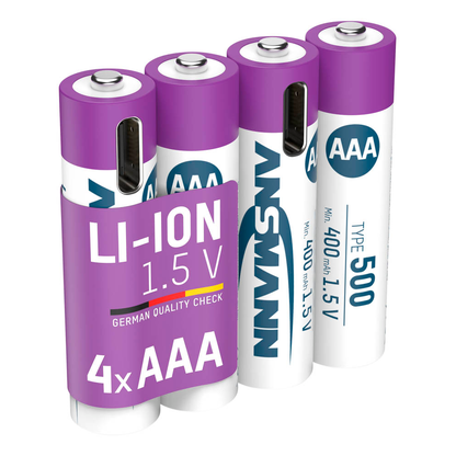 Artikelbild 17 für 4 ANSMANN USB-Akkus mit Ladekabel 500 Micro AAA 400 mAh, Artikelnummer 173939