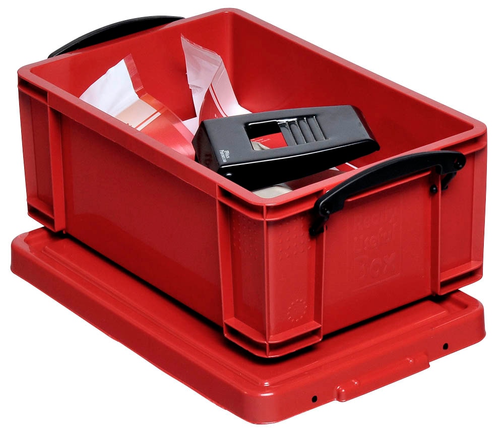 Really Useful Aufbewahrungsbox 84 Liter – Rot, Stapelbar, Mit Clip-Lock-Verschluss