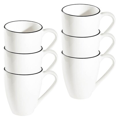 Artikelbild 1 für 6 ID Fine Kaffeebecher Modest Black Alzar weiß 0,3 l, Artikelnummer 634026