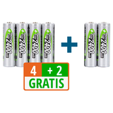 Artikelbild 1 für 4 + 2 GRATIS: 4 ANSMANN Akkus Photo Mignon AA 2.400 mAh + GRATIS 2 St., Artikelnummer 536370