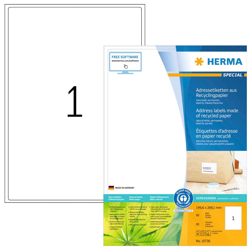 Crystalsavings Etiketten – 1 Etikett Pro A4 Blatt, 199,6 X 289,1 Mm, Selbstklebend Weiß