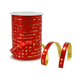 Artikelbild 1 für PRÄSENT Geschenkband Merry Christmas matt rot/gold 10,0 mm x 100,0 m, Artikelnummer 537136