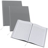 Artikelbild 1 für 3 Notizbücher DIN A4 kariert, silber Hardcover 192 Seiten, Artikelnummer 837625