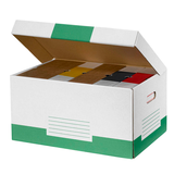 Artikelbild 1 für 10 Cartonia Archivcontainer weiß/grün 54,8 x 36,4 x 26,8 cm, Artikelnummer 810846