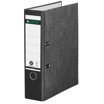 Artikelbild 1 für LEITZ 1080 Ordner schwarz marmoriert Karton 8,0 cm DIN A4, Artikelnummer 652354