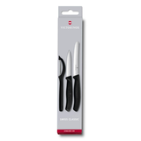 Artikelbild 1 für VICTORINOX Küchenmesser + Sparschäler Swiss Classic silber, schwarz glatt, Artikelnummer 508337