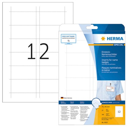 Artikelbild 18 für HERMA Einsteckschilder für Namensschilder SPECIAL 7,5 x 4,0 cm, 300 St., Artikelnummer 537220