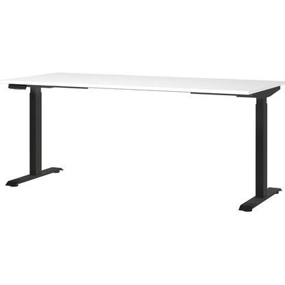 Artikelbild 1 für GERMANIA JET höhenverstellbarer Schreibtisch weiß rechteckig, T-Fuß-Gestell schwarz 180,0 x 80,0 cm, Artikelnummer 211407