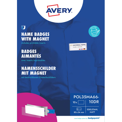 Artikelbild 6 für AVERY Zweckform Namensschilder mit Magnet 8,0 x 3,4 cm, Artikelnummer 573768