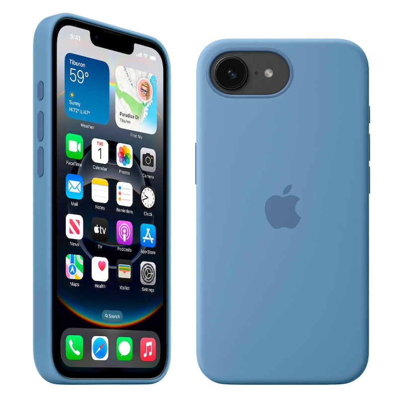 Apple Silikon Handyhlle fr Apple iPhone 16e winterblau >> broshop24