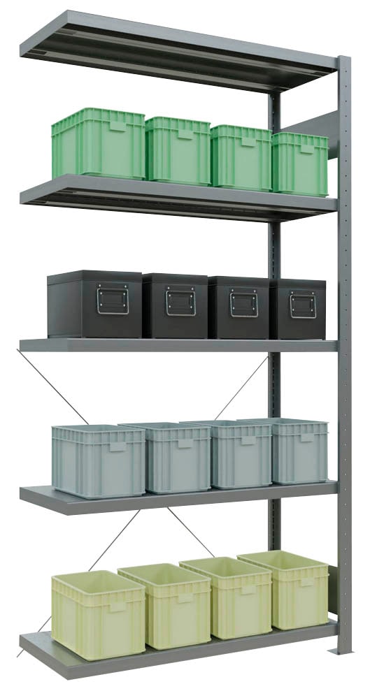 SCHULTE Anbau-Schwerlastregal MULTIplus 250 12945 silber 100,0 x 40,0 x ...