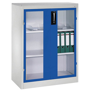4064615242688 - CP Stahlschrank 8521-055 1050-80 lichtgrau lichtblau Acrylglas 930 x 500 x 1200 cm aufgebaut