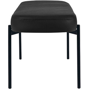 3660141955682 - Sitzbank easyChair® by Paperflow GAIA oval L desinfektionsmittelbeständiger Kunstlederbezug schwarz 4-Fußgestell mattschwarz B 1180 x T 420 x H 455 mm