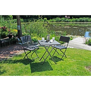 4041908096807 - 3tlg Balkon Set Garten Tisch Stuhl Klapptisch Klappstuhl Stühle Rattan Optik 4041908096807 - 3tlg Balkon Set Garten Tisch Stuhl Klapptisch Klappstuhl Stühle Rattan Optik