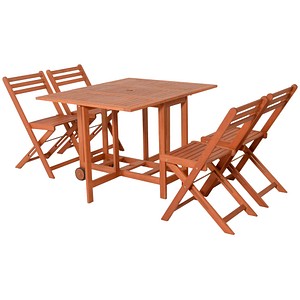 4041908136077 - Sitzgruppe ANAHEIM braun Holz 5-teilig 4041908136077 Garden Pleasure