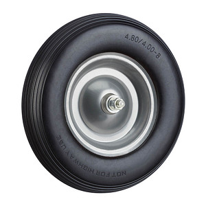 4052025932640 - Schubkarrenrad Vollgummi mit Achse 480 400-8 Gummirad pannensicher Ersatzrad bis 100kg schwarz-grau - Relaxdays 4052025932640 - Schubkarrenrad Vollgummi mit Achse 480 400-8 Gummirad pannensicher Ersatzrad bis 100kg schwarz-grau - Relaxdays