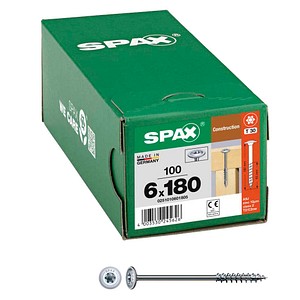 4003530245626 - Hiforce 6 x 180 mm 100 Stück Teilgewinde Tellerkopf t-star plus T30 4CUT wirox - 0251010601805 - Spax
