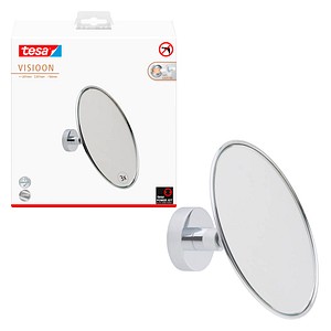 4063565251191 - - Kosmetikspiegel Visioon mit 3-facher Vergrößerung - runder Schminkspiegel für die Wandmontage - Befestigung ohne Bohren auf Fliesen Metall