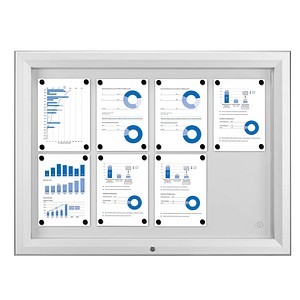 Showdown Displays Schaukasten T SCT8XA4PH, 8xA4 (A1), silber, Metall, magnetisch 8595578316650 Showdown Displays