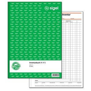 Sigel Formularbuch Inventurbuch A4hoch weiß VE=50 Blatt