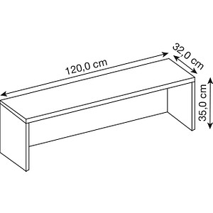 4032062151761 - HAMMERBACHER Thekenaufsatz WB12 gerade weiß 1200 x 320 x 350 cm